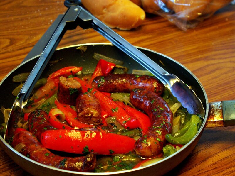 Sausage Peppers and Rice Skillet