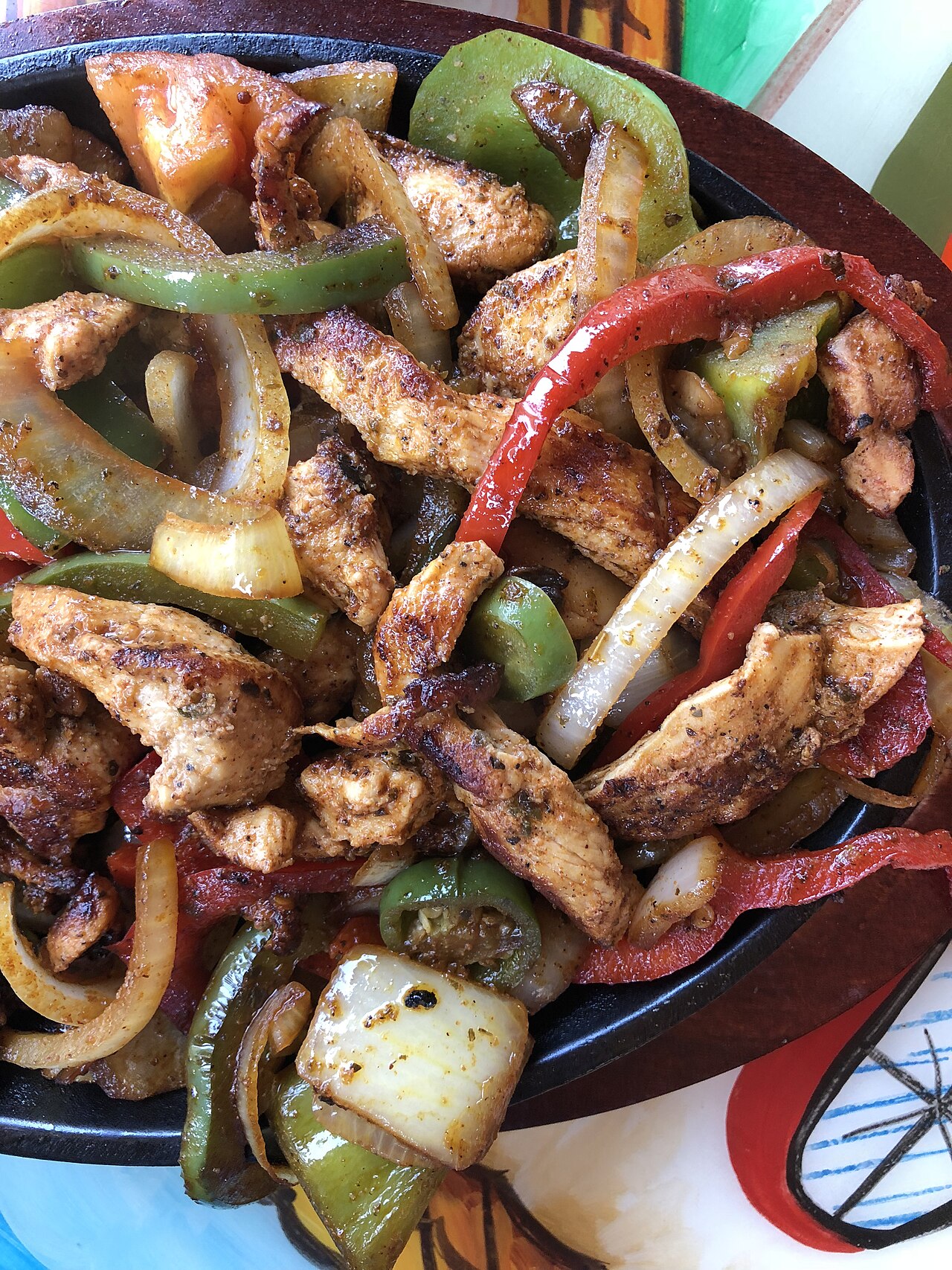 Chicken fajitas platter