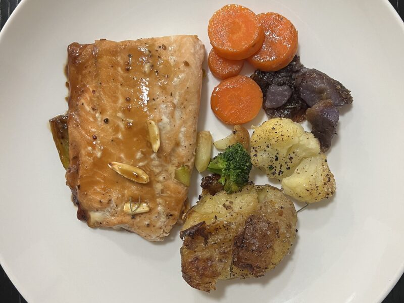 Teriyaki Salmon Rice Skillet
